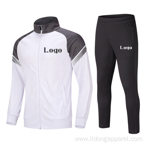 Low Moq Stripe Color Block Men Jogging Sweatsuits